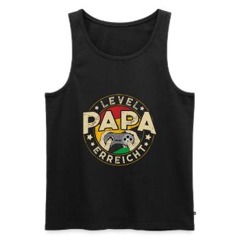 Level PAPA Erreicht - Débardeur bio Premium Homme - noir - Devant - Michal (187cm)