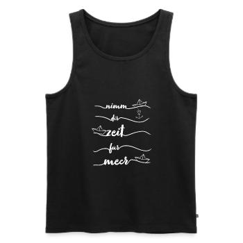Papierschiff Papierboot Anker Meer - Männer Premium Bio Tank Top - Schwarz - Vorne - Michal (187cm)