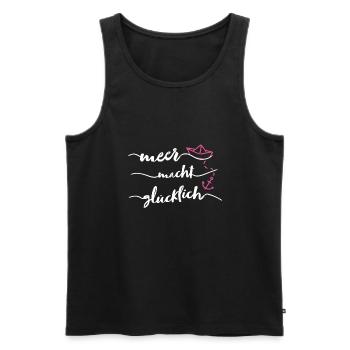 Papierschiff Papierboot Anker Meer - Männer Premium Bio Tank Top - Schwarz - Vorne - Michal (187cm)