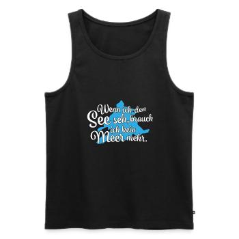 Wenn ich den See seh Walchensee - Männer Premium Bio Tank Top - Schwarz - Vorne - AI Model Male 178 light (178cm)