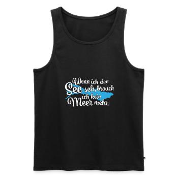 Wenn ich den See seh Bodensee - Männer Premium Bio Tank Top - Schwarz - Vorne - Michal (187cm)