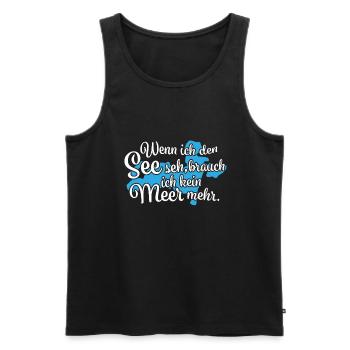 Wenn ich den See seh Westensee - Männer Premium Bio Tank Top - Schwarz - Vorne - Michal (187cm)