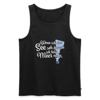 Wenn ich den See seh Spremberger See - Männer Premium Bio Tank Top - Schwarz - Vorne - AI Model Male 178 light (178cm)