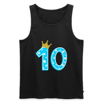 10 Krone 10. Geburtstag 10 Jahre - Männer Premium Bio Tank Top - Schwarz - Vorne - AI Model Male 178 light (178cm)