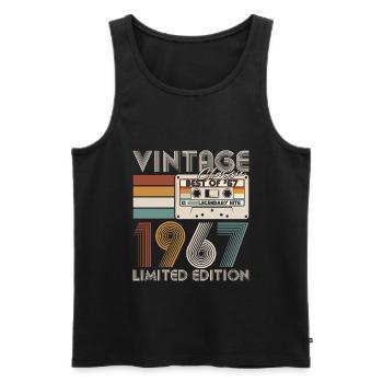 Vintage 1967 Vintage Born Anniversaire Rétro - Débardeur bio Premium Homme - noir - Devant - Michal (187cm)