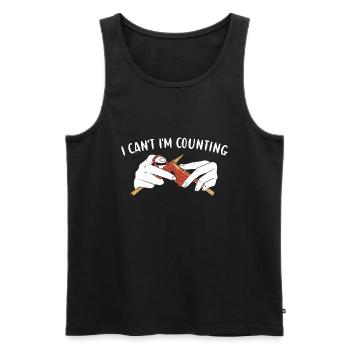 I Can't I'm Counting Knitting - Männer Premium Bio Tank Top - Schwarz - Vorne - AI Model Male 178 light (178cm)