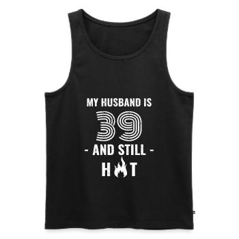 39 years birthday husband - Men's Premium Organic Tank Top - black - Front - Michal (187cm)