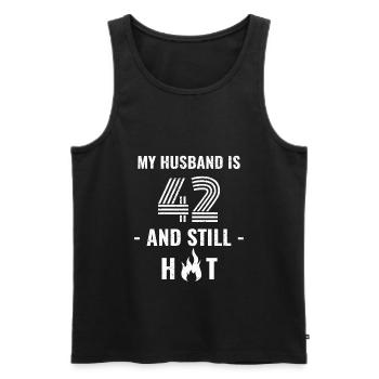 42 years birthday husband - Men's Premium Organic Tank Top - black - Front - Michal (187cm)