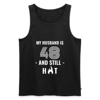 48 years birthday husband - Men's Premium Organic Tank Top - black - Front - Michal (187cm)