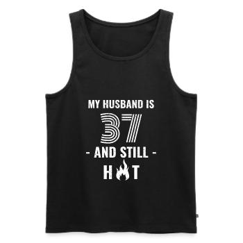 37 years birthday husband - Men's Premium Organic Tank Top - black - Front - Michal (187cm)