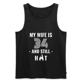 34 years birthday wife gift - Men's Premium Organic Tank Top - black - Front - Michal (187cm)