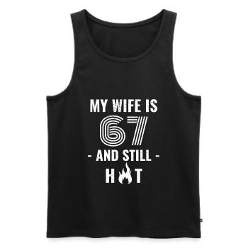67 years birthday wife gift - Men's Premium Organic Tank Top - black - Front - Michal (187cm)
