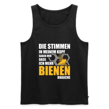 Imker Bienen - Männer Premium Bio Tank Top - Schwarz - Vorne - Michal (187cm)