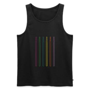 Schlagzeuger Drumsticks Drummer - Men's Premium Organic Tank Top - black - Front - Michal (187cm)