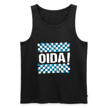 Oida Boarisch Bayern Oida! - Männer Premium Bio Tank Top - Schwarz - Vorne - AI Model Male 178 light (178cm)
