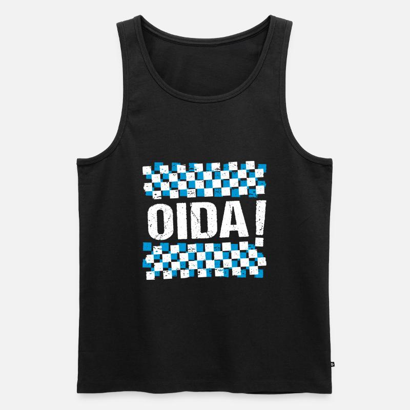 Oida Boarisch Bayern Oida! - Männer Premium Bio Tank Top - Schwarz
