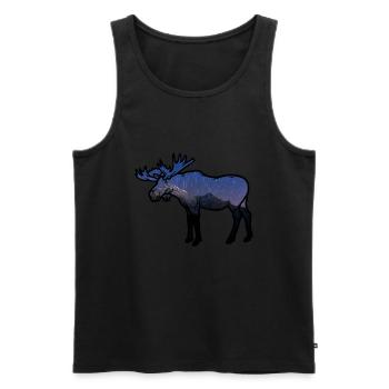 Moose 1 - Men's Premium Organic Tank Top - black - Front - AI Model Male 178 light (178cm)