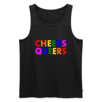 Cheers queers - Men's Premium Organic Tank Top - black - Front - AI Model Male 178 light (178cm)