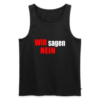 Wir sagen nein - Männer Premium Bio Tank Top - Schwarz - Vorne - AI Model Male 178 light (178cm)