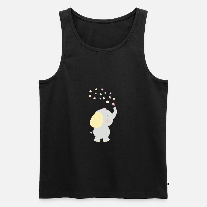 Elefant - Männer Premium Bio Tank Top - Schwarz