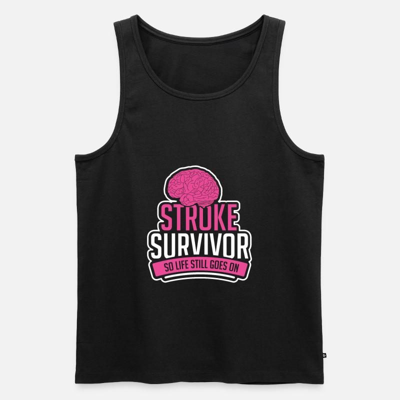 Stroke - Männer Premium Bio Tank Top - Schwarz