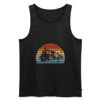 Züge - Männer Premium Bio Tank Top - Schwarz - Vorne - Michal (187cm)