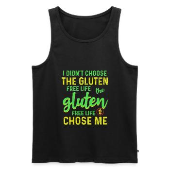 Glutenfrei - Männer Premium Bio Tank Top - Schwarz - Vorne - Michal (187cm)