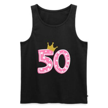50 Krone 50. Geburtstag 50 Jahre - Männer Premium Bio Tank Top - Schwarz - Vorne - AI Model Male 178 light (178cm)