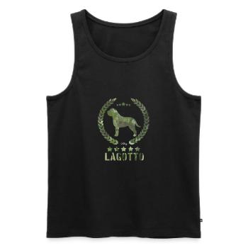 lagottoarmy - Débardeur bio Premium Homme - noir - Devant - AI Model Male 178 light (178cm)