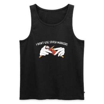 I Don't Use Stitch Markers Knitting - Men's Premium Organic Tank Top - black - Front - Michal (187cm)