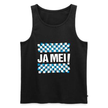 Ja mei! Bayrische Sprüche Bayern - Männer Premium Bio Tank Top - Schwarz - Vorne - AI Model Male 178 light (178cm)