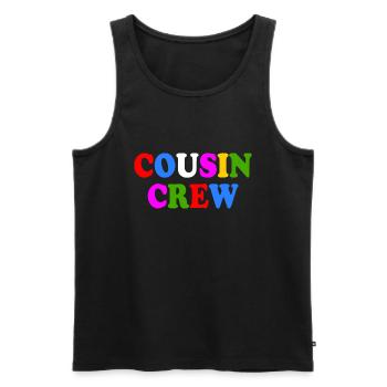 Cousin crew - Men's Premium Organic Tank Top - black - Front - AI Model Male 178 light (178cm)
