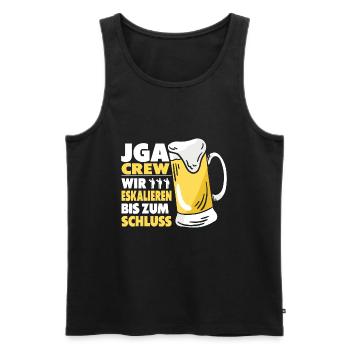 JGA Crew Wir Eskalieren Bis Zum Schluss Gruppen - Männer Premium Bio Tank Top - Schwarz - Vorne - Michal (187cm)