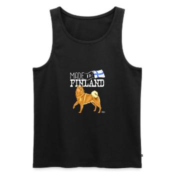 Finnischer Spitz earin madein - Männer Premium Bio Tank Top - Schwarz - Vorne - AI Model Male 178 light (178cm)