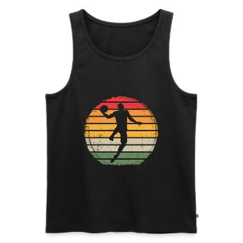 Basketball Vintage - Men's Premium Organic Tank Top - black - Front - AI Model Male 178 light (178cm)