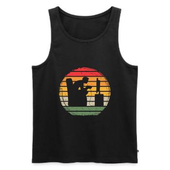 Gaming Vintage - Men's Premium Organic Tank Top - black - Front - AI Model Male 178 light (178cm)