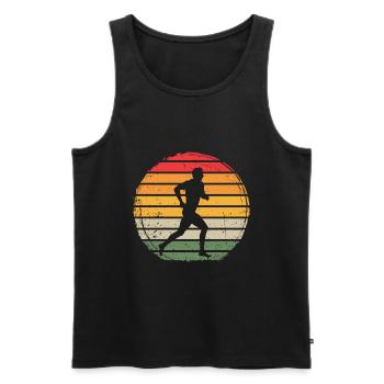 Runner Vintage - Men's Premium Organic Tank Top - black - Front - Michal (187cm)