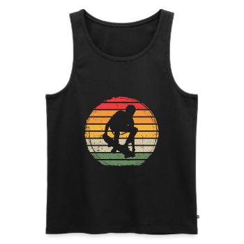 Skateboard Vintage - Men's Premium Organic Tank Top - black - Front - AI Model Male 178 light (178cm)