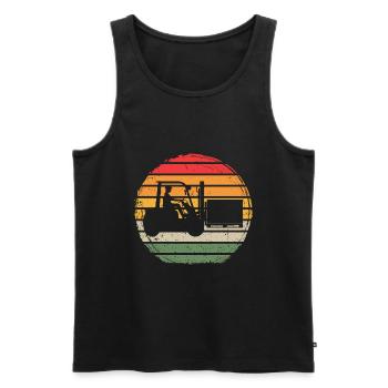 Forklift Vintage - Men's Premium Organic Tank Top - black - Front - AI Model Male 178 light (178cm)