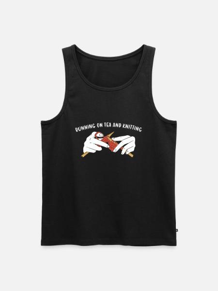 Running On Tea And Knitting - Men's Premium Organic Tank Top - black
