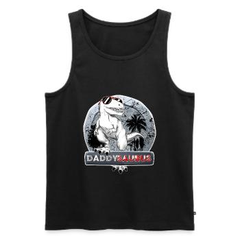Daddysaurus - Männer Premium Bio Tank Top - Schwarz - Vorne - Michal (187cm)
