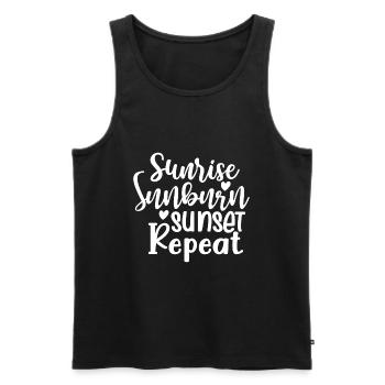 Sunrise Sunburn Sunset Repeat - Männer Premium Bio Tank Top - Schwarz - Vorne - AI Model Male 178 light (178cm)
