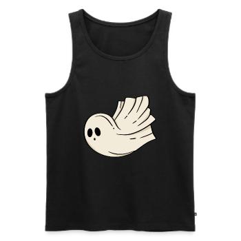 Halloween fantôme - Débardeur bio Premium Homme - noir - Devant - Michal (187cm)