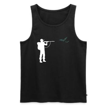 Chasseur chasse halloween cadeau chasse club sport - Débardeur bio Premium Homme - noir - Devant - Michal (187cm)