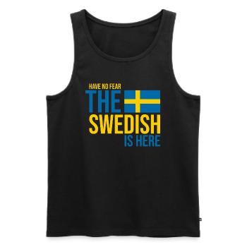 Sweden Swedish - Men's Premium Organic Tank Top - black - Front - AI Model Male 178 light (178cm)