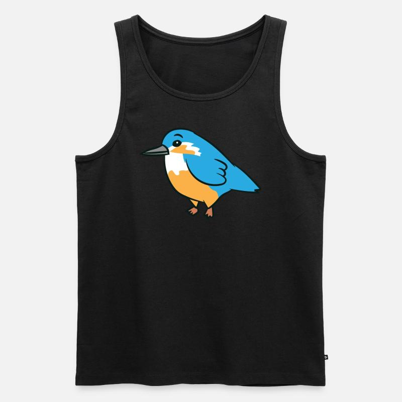 Eisvogel - Illustration - Männer Premium Bio Tank Top - Schwarz