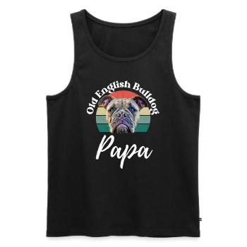 VIEIL ANGLAIS BULLDOG PAPA Chien Chiens Bulldog - Débardeur bio Premium Homme - noir - Devant - Michal (187cm)