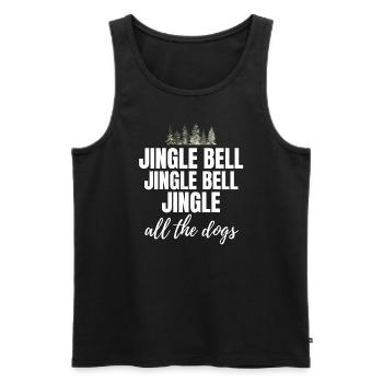 Chien Chiens Noël - Drôle de dicton de Noël - Débardeur bio Premium Homme - noir - Devant - Michal (187cm)