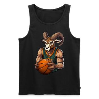 Joueur de basket-ball Capricorne - Débardeur bio Premium Homme - noir - Devant - Michal (187cm)