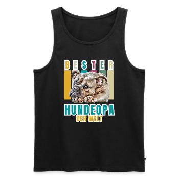 BESTER HUNDEOPA Bulldogge Hund Hunde Old English - Männer Premium Bio Tank Top - Schwarz - Vorne - Michal (187cm)